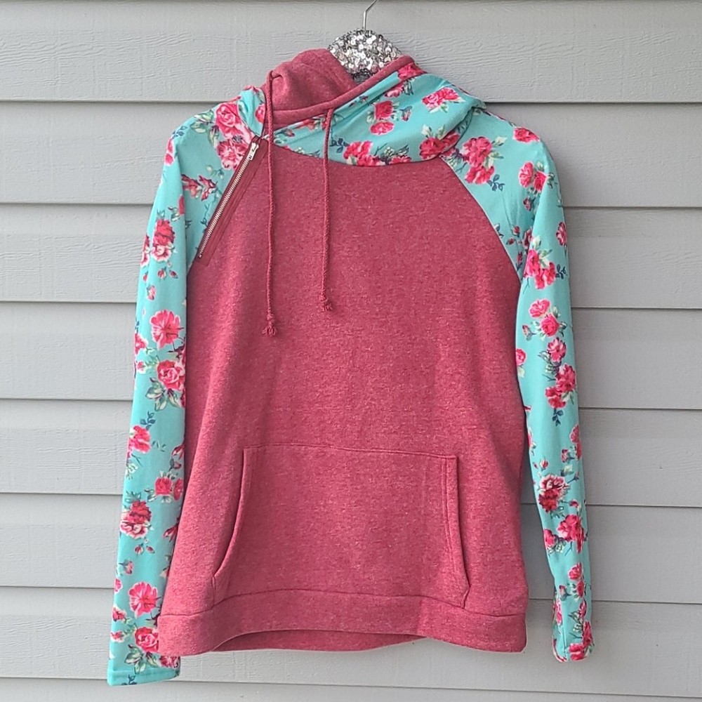 Floral double hoodie
